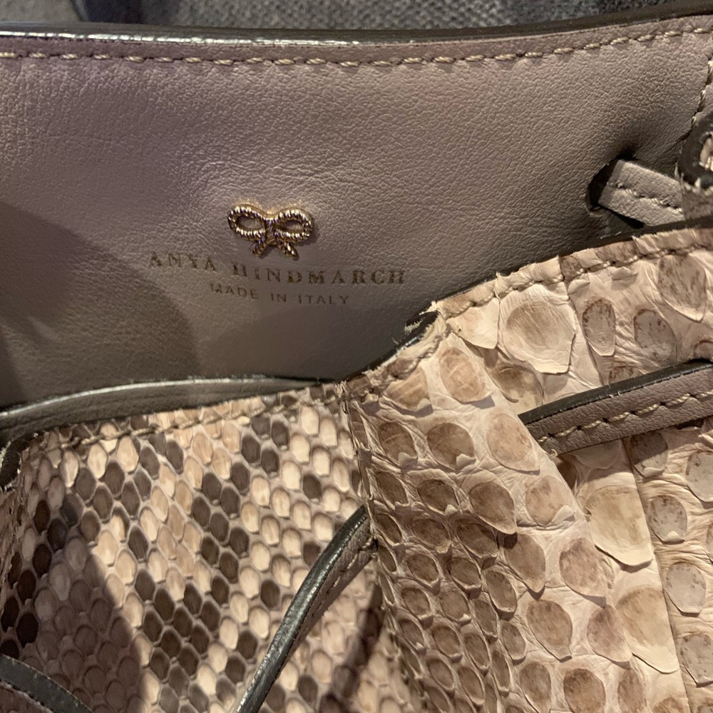 Small Anya Hindmarch snakeskin bag. Never used.